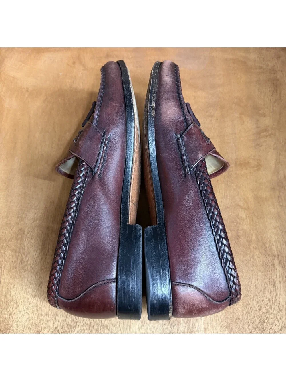 Allen Edmonds Maxfield Tassel Loafer Mens 11D Burgundy Leather Slip On Shoes USA